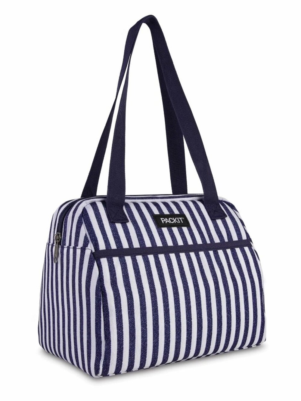 Packit Freezable Hampton Lunch Bag Navy Blue White Seaside Stripe NWT